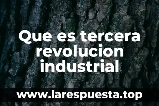Que es tercera revolucion industrial