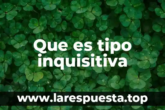 Que es un caño tipo mop 5 Que es tipo inquisitiva
