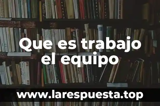 Que es trabajo el equipo