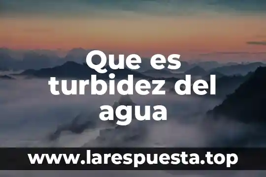 Que es turbidez del agua