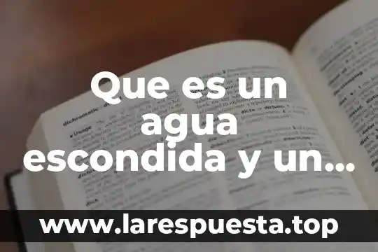 Que es un tiesto de agua 3 Que es un agua escondida y un augua vvirtual