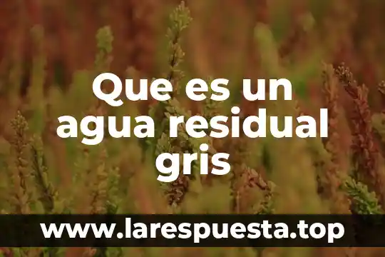 Que es agua residual articulo cientifico 8 Que es un agua residual gris