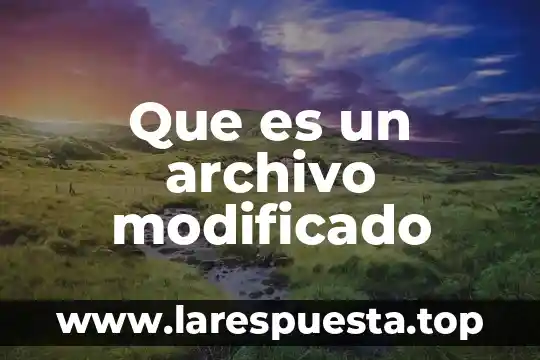 Que es un archivo modificado