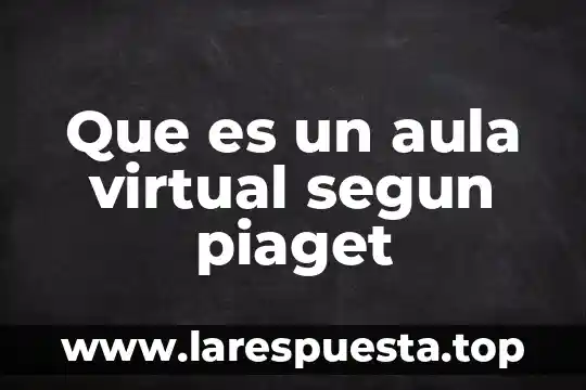 Que es un aula virtual segun piaget
