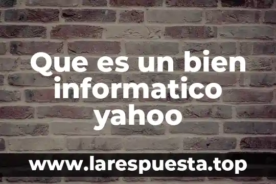 Que es un bien informatico yahoo