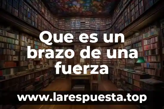 Que es lo que no te gustaria para tu vida 7 Que es un brazo de una fuerza