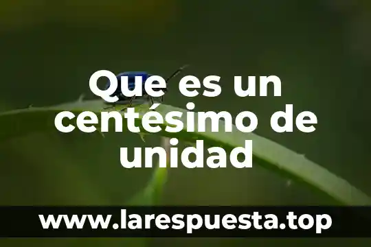 Que es un centésimo de unidad