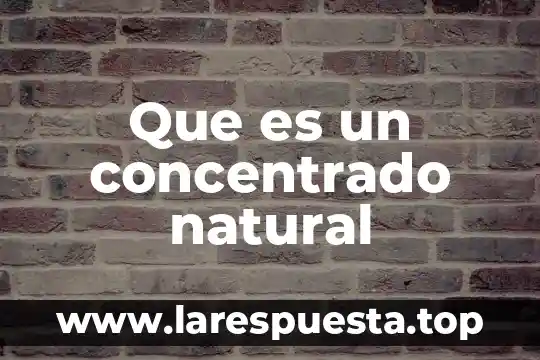 Para que es buena la concentrado de jamaica 7 Que es un concentrado natural
