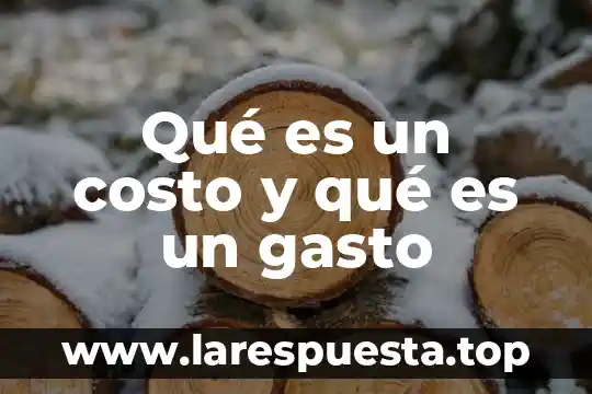 Que es costo que es gasto 6 Qué es un costo y qué es un gasto