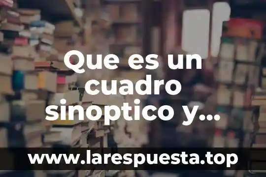Que es un cuadro sinoptico y como elaborarlo