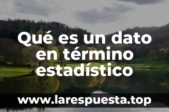 Que es un dato numerico estadistico 5 Qué es un dato en término estadístico