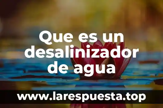 Que es cohesion en fisica del agua 4 Que es un desalinizador de agua