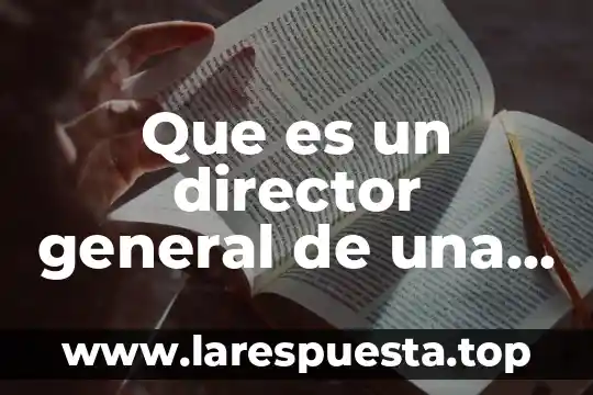 Que es un director general de una empresa