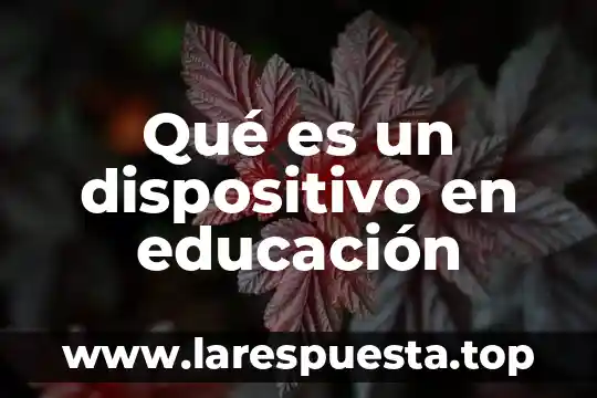 Qué es un dispositivo en educación