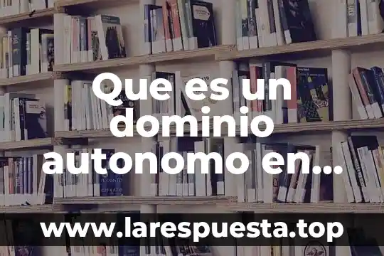Que es un dominio autonomo en historia