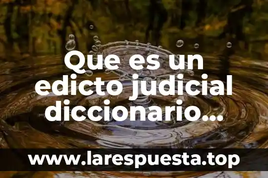 Que es cecretarse diccionario juridico 4 Que es un edicto judicial diccionario juridico