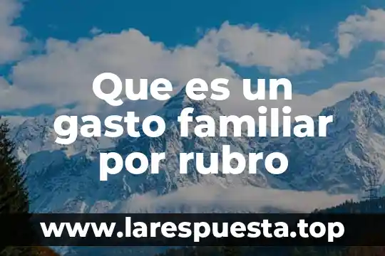 Que es omposicion familiar 7 Que es un gasto familiar por rubro