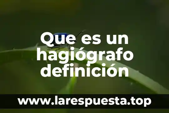Que es un hagiógrafo definición