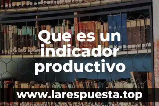 Que es un indicador productivo