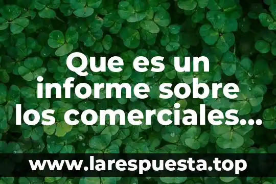 Que es un informe sobre los comerciales y ejemplos