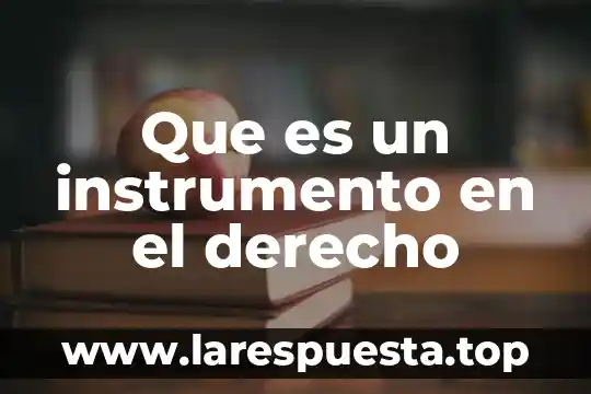 Que es un instrumento en el derecho