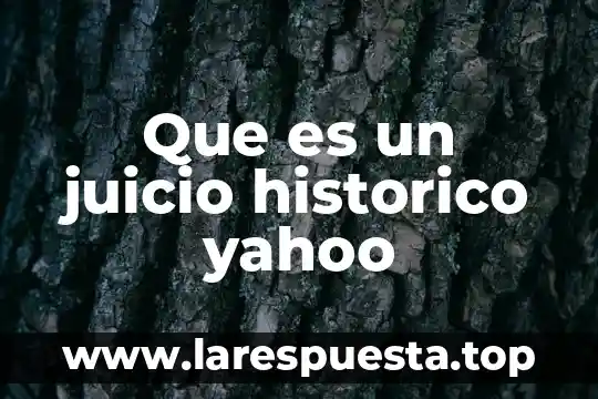 Que es el reconocimiento historico concepto 8 Que es un juicio historico yahoo