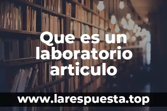 Que es un laboratorio articulo