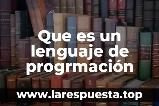 Qué es lenguaje lín 5 Que es un lenguaje de progrmación