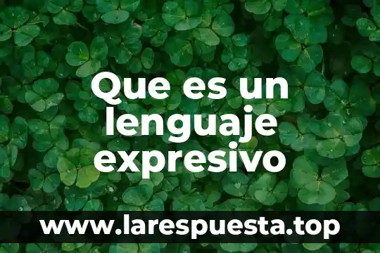 Que es un lenguaje expresivo