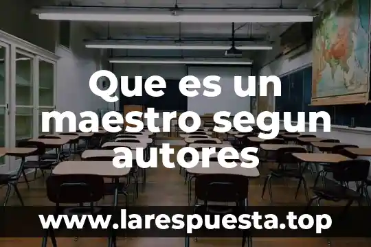 Que es un maestro segun autores