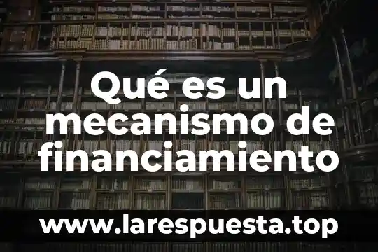 Qué es un mecanismo de financiamiento