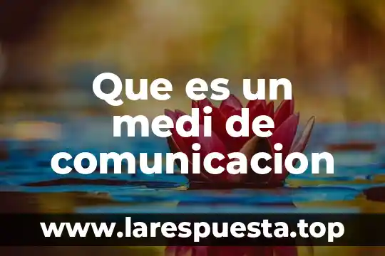 Que es un medi de comunicacion