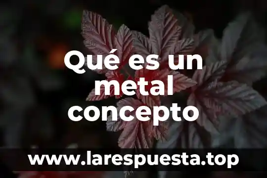 Qué es un metal concepto