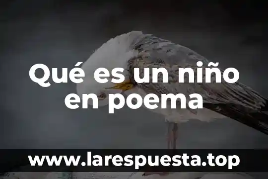 Que es poema libros de texto 7 Qu茅 es un ni帽o en poema