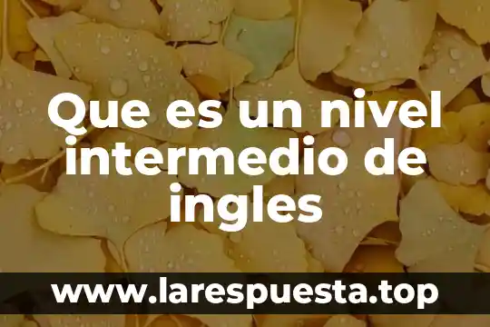 Que es un nivel intermedio de ingles