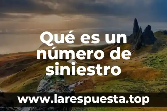 Qué es un número de siniestro