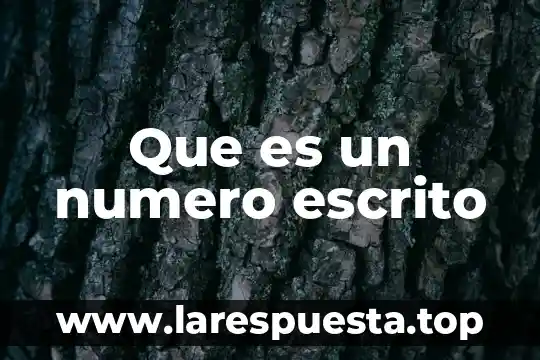 Que es un numero escrito