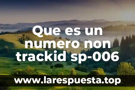 Que es un numero non trackid sp-006