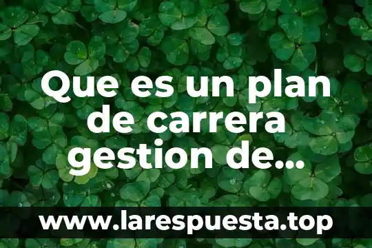 Que es la gestion de talento humano en una empresa 8 Que es un plan de carrera gestion de talento