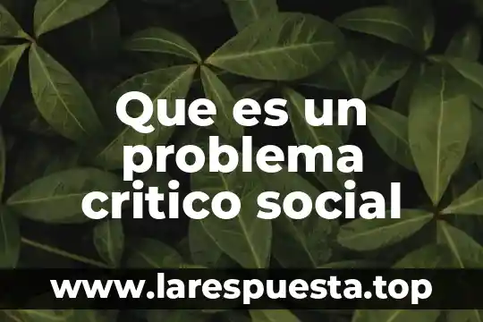 Que es el juicio crítico en arquitectura 3 Que es un problema critico social