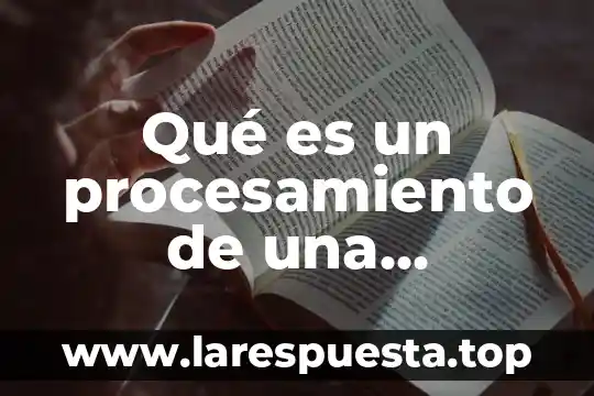 Procesamiento de informacion por medios digitales que es 8 Qué es un procesamiento de una empresa