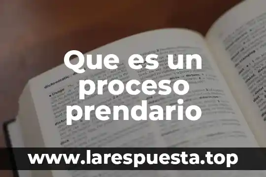 Que es un proceso prendario