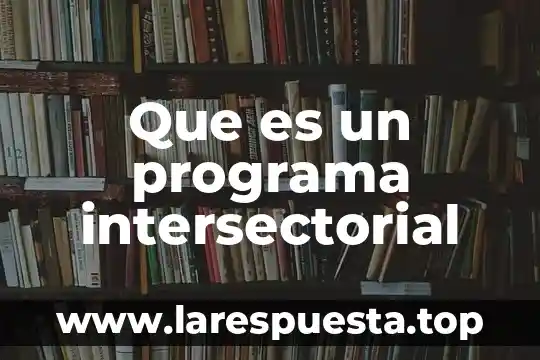 Que es un programa intersectorial