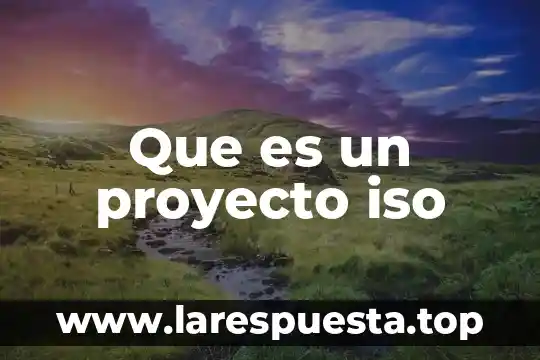 Que es un proyecto iso