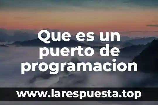 Que es maind en programacion 3 Que es un puerto de programacion