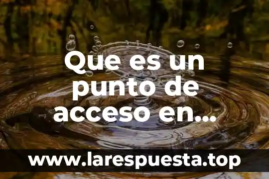 Que es control de acceso de hardware 8 Que es un punto de acceso en informatica