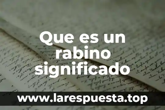 Que es un rabino significado