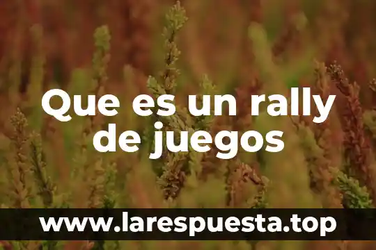 Juegos para explicar que es la ciencia 6 Que es un rally de juegos