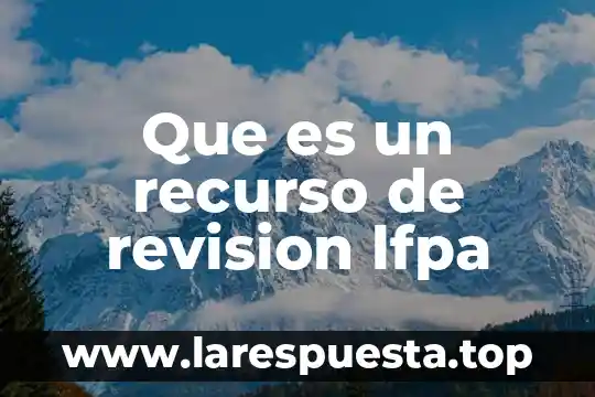 Que es la revision de la pruebas en sistemas 3 Que es un recurso de revision lfpa