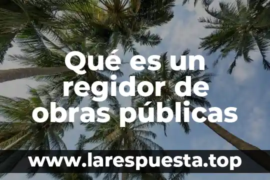 Acto de políticas públicas que es 8 Qué es un regidor de obras públicas